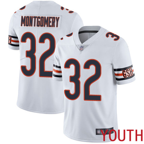 Chicago Bears Limited White Youth David Montgomery Road Jersey NFL Football 32 Vapor Untouchable